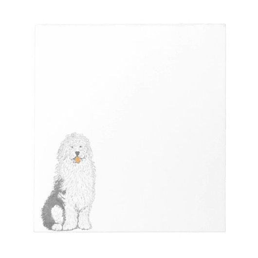 Bloc-note Vieux Anglais Sheep Chien Note Pad (Devant)