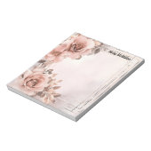 Bloc-note Vieux Roses Beau Arrière - plan Floral Valentine (Tourné)