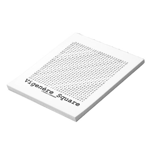 Bloc-note Vigenère Carré (Cryptographie Tabula Rasa) (Tourné)