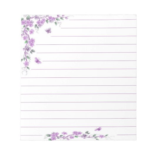 Bloc-note Vigne violette fleurie (Devant)