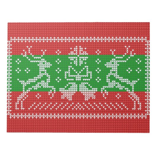 Bloc-note Vilain chandail cloches Xmas rennes crochet (Devant)