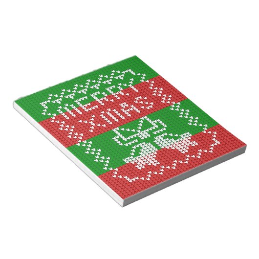 Bloc-note Vilain pull motif sonnettes Joyeux fils Xmas (Incliné)