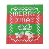 Bloc-note Vilain pull motif sonnettes Joyeux fils Xmas (Devant)