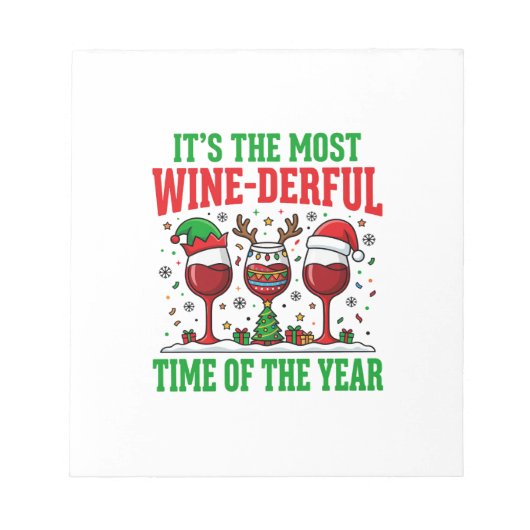 Bloc-note Vin de Noël Merveilleux Design de Vin Rouge (Devant)