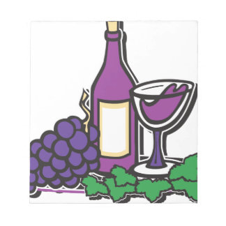 Bloc-note Vin rouge et raisins pourpres