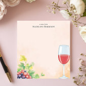 Bloc-note Vin rouge et vignoble de raisins Nom personnalisé