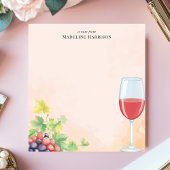 Bloc-note Vin rouge et vignoble de raisins Nom personnalisé