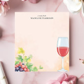 Bloc-note Vin rouge et vignoble de raisins Nom personnalisé