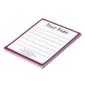 Bloc-note Vin simple couleur Retro Ajouter votre nom Linked (Tourné)