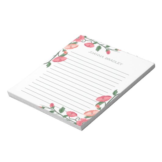 Bloc-note Vins Floraux Roses Vides - Lins (Tourné)