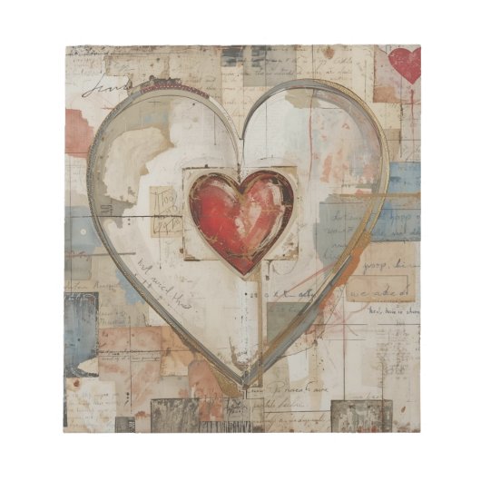 Bloc-note Vintage Abstract Hearts - Note Pad (Devant)