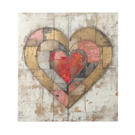 Bloc-note Vintage Abstract Hearts - Note Pad (Devant)