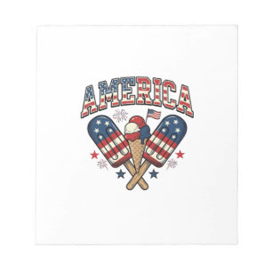 Bloc-note Vintage America Ice Cream Patriotic Shirt Design_1