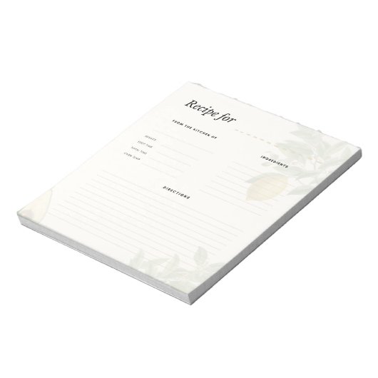 Bloc-note Vintage Botanical Recipe Notepad (Tourné)