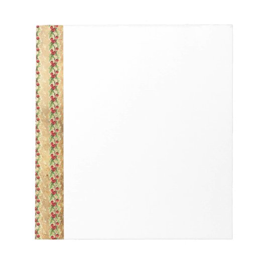 Bloc-note Vintage Christmas Holly Stripes (Devant)