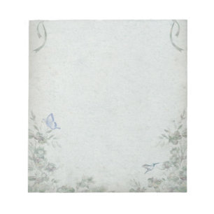 Bloc-note Vintage Floral Blue Mariage