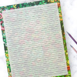 Bloc-note Vintage Green Floral Linal Stationery College Règl<br><div class="desc">Bloc-notes à règle College - Pages de taille de lettre standard - 8, 5" X 11" avec des lignes à règle de couleur noire College sur chaque page pour une écriture facile - Un papier Carnet à facettes avec un Arrière - plan de design Vintage et élégant.</div>