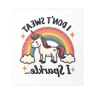 Bloc-note Vintage Je ne transpire pas, je brille Licorne Arc