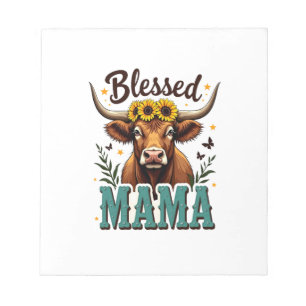 Bloc-note Vintage Maman Bénie Vache Highland Tournesol Weste