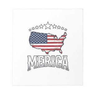 Bloc-note Vintage Merica Drapeau Patriotique Carte T-Shirt D