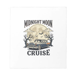 Bloc-note Vintage Moon Car Gothique Classique Auto Halloween