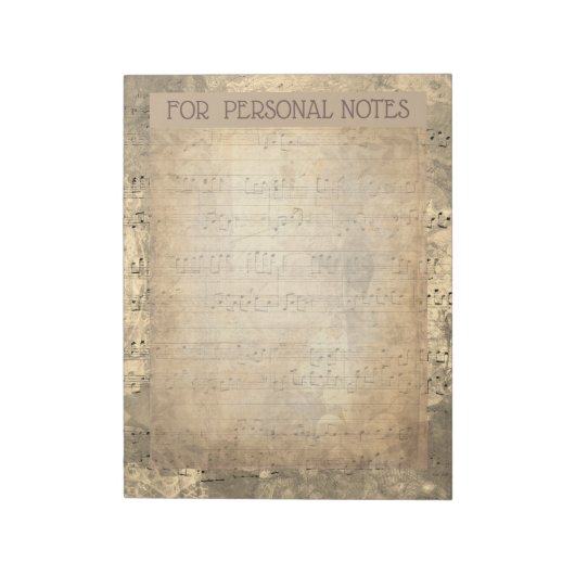Bloc-note Vintage musique antique notes papier éphémère (Tourné)