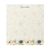 Bloc-note Vintage Navy Terracotta Chic Fleur Sauvage (Devant)