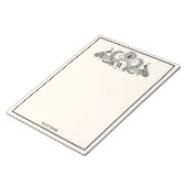 Bloc-note Vintage Paons Monogramme Ivoire BG (Incliné)