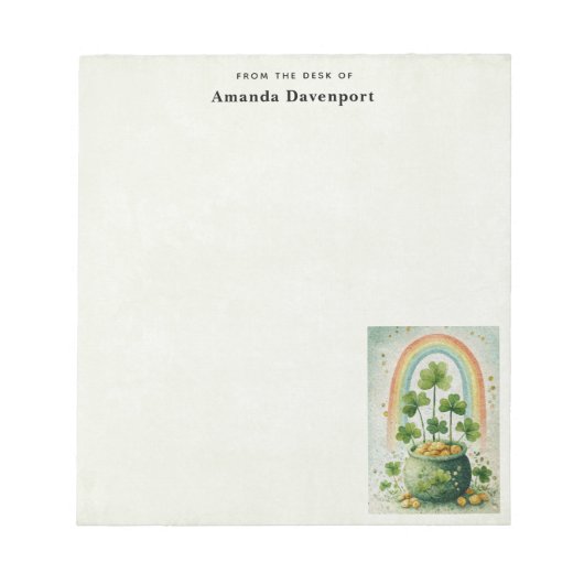 Bloc-note Vintage Pot of Gold and Rainbow (Devant)