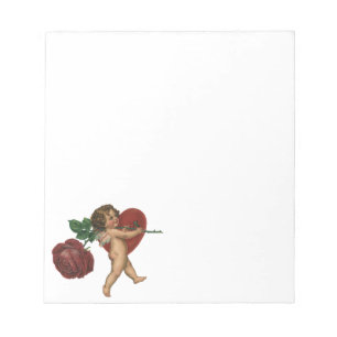 Bloc-note Vintage victorien Saint-Valentin Chérubin et Rose