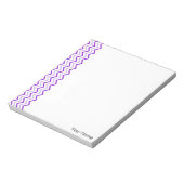 Bloc-note Violet Chevron Vertical Zigzag Personnalisé (Tourné)