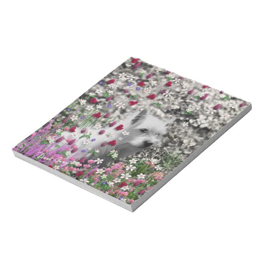Bloc-note Violet en Fleurs - Chien blanc Westie (Tourné)