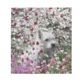 Bloc-note Violet en Fleurs - Chien blanc Westie (Devant)