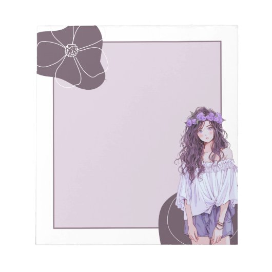Bloc-note Violet Violet Violet Simple mignon Anime Boho Bloc (Devant)