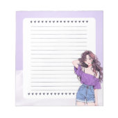 Bloc-note Violet Violet Violet Simple mignon Anime Boho Bloc (Devant)