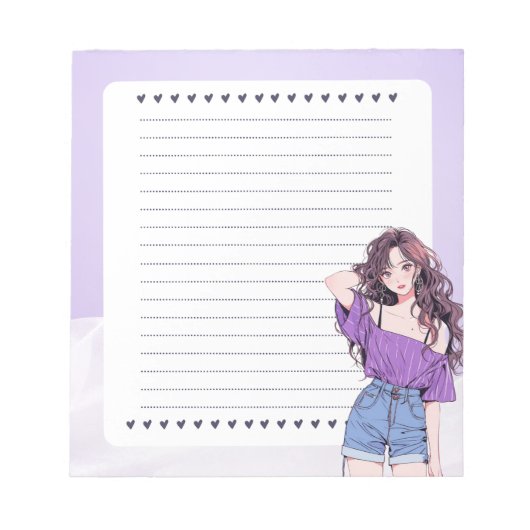 Bloc-note Violet Violet Violet Simple mignon Anime Boho Bloc (Devant)