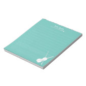 Bloc-note Violon blanc leçon de musique personnalisée Aqua (Tourné)