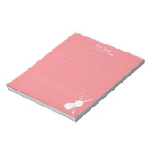 Bloc-note Violon blanc Musique personnalisée Leçon Rose rose (Tourné)