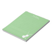 Bloc-note Violon blanc Musique personnalisée Petit pois vert (Tourné)