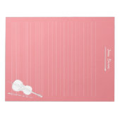 Bloc-note Violoncelle blanc & Archet Cours de musique person (Devant)