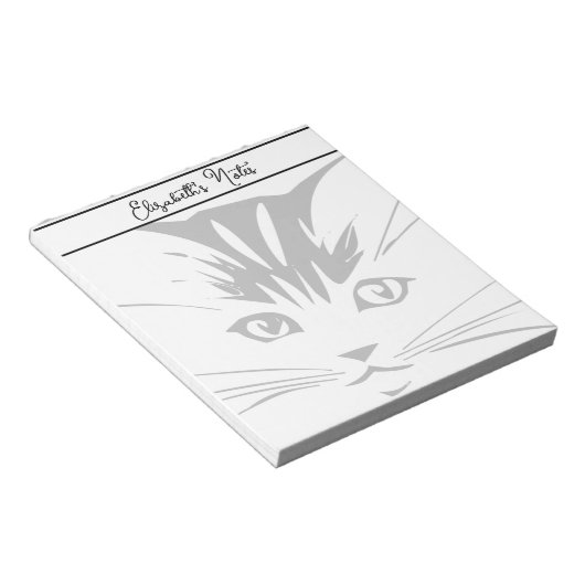 Bloc-note Visage de chat personnalisé (Incliné)