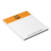 Bloc-note Visage de citrouille Happy Halloween noir sur fond (Incliné)