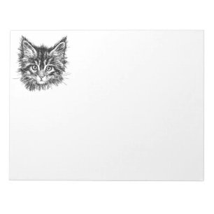 Bloc-note Visage de Kitten noir et blanc