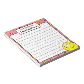 Bloc-note Visage de sourire rose mignon de l'enseignant (Incliné)