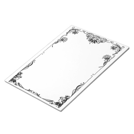 Bloc-note Visage et vignes victoriennes frontière (Incliné)