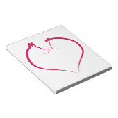 Bloc-note Visages de chat et de chien en silhouette de coeur (Incliné)