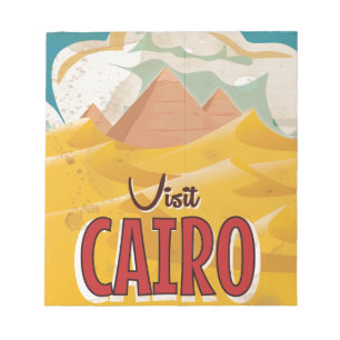 Bloc-note Visitez l'affiche de voyage vintage du Caire Egypt
