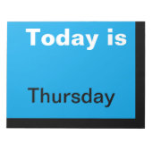 Bloc-note Visual Calendar Tools Jour de la semaine Jeudi (Devant)