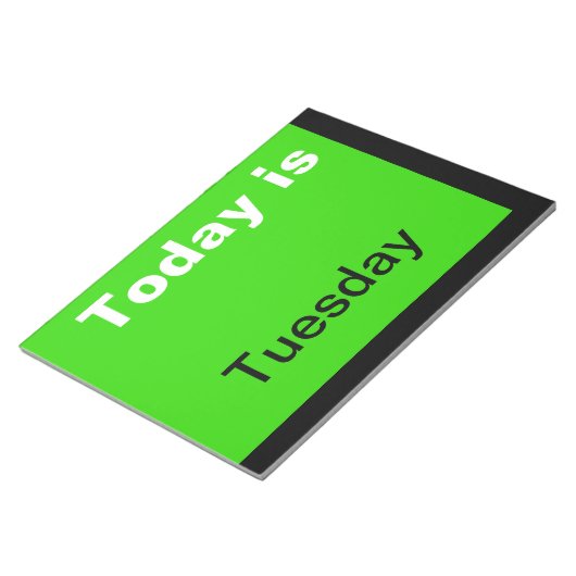 Bloc-note Visual Calendar Tools Jour de la semaine Mardi Not (Incliné)