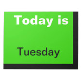 Bloc-note Visual Calendar Tools Jour de la semaine Mardi Not (Devant)